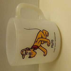 Vintage Fire King walt disney production pluto coffee mug